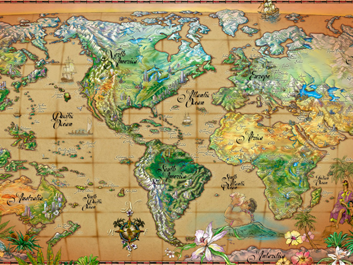 Hawaiian World Map